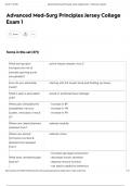 Advanced Med-Surg Principles Jersey College Exam 1  Questions And Answers &vert; Updated Solutions &vert; 100&percnt; Correct Answers