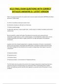 ACLS FINAL EXAM QUESTIONS WITH CORRECT DETAILED ANSWERS A&plus; LATEST VERSION