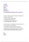 ACHE FACHE BOG Human Resources Exam Questions With Correct Answers&period;