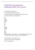 ACHE BOG Exam Sample Test -100 Questions With Correct Answers &comma;