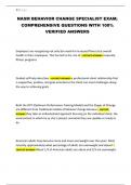 NASM BEHAVIOR CHANGE SPECIALIST EXAM&semi; COMPREHENSIVE QUESTIONS WITH 100&percnt; VERIFIED ANSWERS