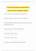 FAE Study Guide Exam Questions & Answers Latest Update Graded A&plus;