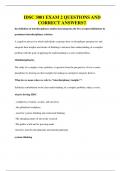IDSC 3001 EXAM 2 QUESTIONS AND CORRECT ANSWERS&excl;&excl;
