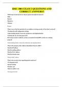 BUNDLE OF IDSC 3001 EXAMS ALL WITH QUESTIONS AND 100&percnt; CORRECT ANSWERS