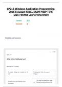 CP212 Windows Application Programming 2025 8 August FINAL EXAM PREP TIPS &lpar;Q&A&rpar; Wilfrid Laurier University