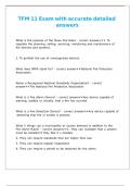 TFM 11 Exam with accurate detailed answers 