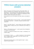 TFM11 Exam with precise detailed answers 