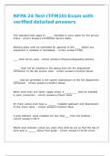 NFPA 24 Test &lpar;TFM10&rpar; Exam with verified detailed answers