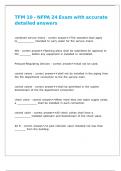TFM 10 - NFPA 24 Exam with accurate detailed answers 