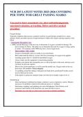 NUR 205 LATEST NOTES 2025-2026 COVERING PER TOPIC FOR GREAT PASSING MARKS   