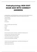 Pathophysiology HESI EXIT EXAM 2025 WITH CORRECT ANSWERS