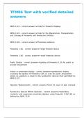 TFM06 Test with verified detailed answers 
