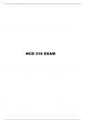 HCD 310 QUESTIONS AND VERIFIED ANSWERS