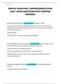 DENTAL ASSISTING&colon; JURISPRUDENCE EXAM 2025 &vert; EXAM QUESTIONS WITH VERIFIED ANSWERS