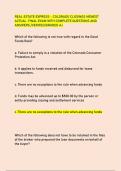 REAL ESTATE EXPRESS - COLORADO CLOSINGS NEWEST  ACTUAL FINAL EXAM WITH COMPLETE QUESTIONS AND  ANSWERS&period;&sol;VERIFED&sol;GRADED A&plus;
