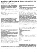 Foundations of Reading 190 - AL Practice Test Questions with 100&percnt; Verified Answers