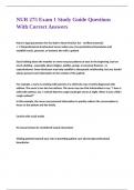 NUR 275 Exam 1 Study Guide Questions With Correct Answers