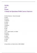 NURS 275 Exam 1 Study Set Questions With Correct Answers 