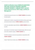 CLEAN Certification Exam COMPLETE QUESTIONS  AND WELL DETAILED ANSWERS &lpar;VERIFIED&rpar;  &vert;ALREADY GRADED A&plus;&vert;&vert;BRAND NEW&excl;&excl; Criminal  Justice Network Access&comma; NCIC Usage&comma; and Record  Management 