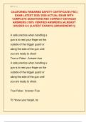 CALIFORNIA FIREARMS SAFETY CERTIFICATE &lpar;FSC&rpar;  EXAM LATEST 2025&sol; 2026 ACTUAL EXAM WITH  COMPLETE QUESTIONS AND CORRECT DETAILED  ANSWERS &lpar;100&percnt; VERIFIED ANSWERS&rpar; &vert;ALREADY  GRADED A&plus;&vert; &vert;&vert;LATEST EXAM&excl;&excl;&excl;&vert;&vert; &vert;&vert;BRANDNEW&excl;&excl;&excl;&vert;&vert;