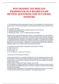 CA PT BOARD EXAM REVIEW - PSYCHIATRIC NURSING QUESTIONS AND CORRECT ANSWERS