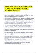 NSCA CPT EXAM QUESTIONS AND CORRECT ANSWERS LATEST UPDATE&excl;&excl;PASSED&excl;&excl;