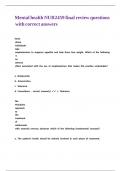 Mental health NUR2459 final review questions with correct answers &comma;