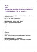 NUR 2459 Rasmussen Mental Health Exam 1 Modules 1-3 Questions With Correct Answers&period;