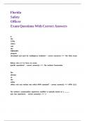 Florida Safety Officer Exam Questions With Correct Answers