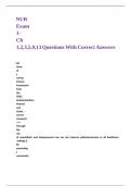 NUR Exam 1- Ch 1,2,3,5,9,13 Questions With Correct Answers