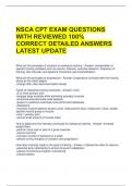 NSCA CPT EXAM QUESTIONS WITH REVIEWED 100&percnt; CORRECT DETAILED ANSWERS LATEST UPDATE
