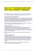 NSCA CPT TESTBANK QUESTIONS WITH 100&percnt; CORRECT ANSWERS 