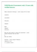 N190 Physical Assessment week 1 Exam with verified answers 