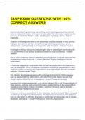 TARP EXAM QUESTIONS WITH 100&percnt; CORRECT ANSWERS 