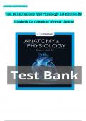 Test bank anatomy and physiology 1st edition by elizabeth co All chapters&comma; 2024 update with correct answers rationale
