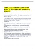 TARP TESTED EXAM QUESTIONS WITH VERIFIED ANSWERS LATEST UPDATE 