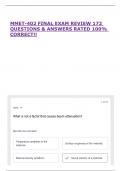 MMET-402 FINAL EXAM REVIEW 172 QUESTIONS & ANSWERS RATED 100&percnt; CORRECT&excl;&excl;