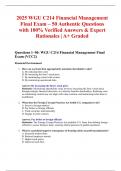 2025 WGU C214 Financial Management Final Exam &ndash; 50 Authentic Questions with 100&percnt; Verified Answers & Expert Rationales &vert; A&plus; Graded