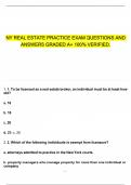 NY REAL ESTATE PRACTICE EXAM QUESTIONS AND ANSWERS GRADED A&plus; 100&percnt; VERIFIED&period;