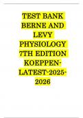 TEST BANK For Berne and Levy Physiology 8th Edition by Koeppen & Stanton&comma; Verified Chapters 1 - 44&comma;