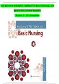 Test Bank For Rosdahl's Textbook of Basic Nursing 12th  Edition by Caroline Rosdahl  Chapter 1 - 103 Complete