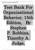 Test Bank for Organizational Behavior 15th Edition by Robbins and Judge&period;