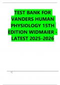 Test Bank For Vander&rsquo;s Human Physiology 16th Edition Widmaier Latest Review 2025&period;