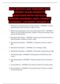 REAL ESTATE LAW VERSIONS 2025 NEWEST EXAM COMPLETE QUESTIONS WITH DETAILED VERIFIED ANSWERS &lpar;100&percnt; CORRECT ANSWERS&rpar; &vert;&vert;ALREADY GRADED A&plus;