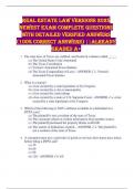 REAL ESTATE LAW VERSIONS 2025 NEWEST EXAM COMPLETE QUESTIONS WITH DETAILED VERIFIED ANSWERS &lpar;100&percnt; CORRECT ANSWERS&rpar; &vert;&vert;ALREADY GRADED A&plus;