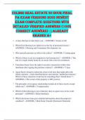 COLIBRI REAL ESTATE 30 HOUR FINAL PA EXAM VERSIONS 2025 NEWEST EXAM COMPLETE QUESTIONS WITH DETAILED VERIFIED ANSWERS &lpar;100&percnt; CORRECT ANSWERS&rpar; &vert;&vert;ALREADY GRADED A&plus;