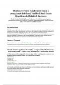 Florida Termite Applicator Exam &vert; 2025&sol;2026 Edition &vert; Verified Real Exam Questions with Detailed Answers
