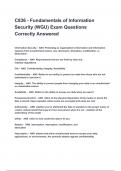 C836 - Fundamentals of Information Security &lpar;WGU&rpar; Exam Questions Correctly Answered