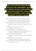 WGU C784 APPLIED HEALTHCARE STATISTICS PRE-ASSESSMENT EXAM 2025 NEWEST ACTUAL EXAM COMPLETE EXAM QUESTIONS WITH DETAILED DEFINITIVE ANSWERS &lpar;100&percnt; CORRECT ANSWERS&rpar; &vert;ALREADY GRADED