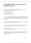 INTB 3080 Final Exam questions well answered to pass